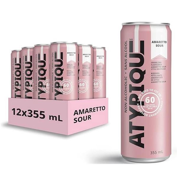 Case of 12 Atypique Non-Alcoholic Amaretto Sour 355 mL Cans