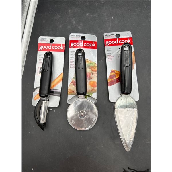 Good Cook Peeler, Pizza Cutter, and Pie Server Kitchen Tools Set