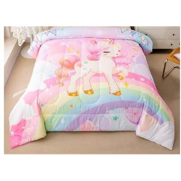 Kawaii Cute Rainbow Unicorn Comforter Set – DOUBLE SIZE