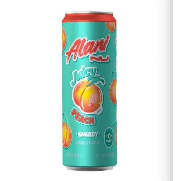 Alani Nu Juicy Peach Energy Drink, 12 Cans (355 mL Each)