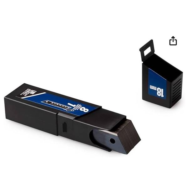 Olfa 9069 LBB-50B 18mm UltraSharp Black Snap-Off Heavy-Duty Blade, 50-Pack