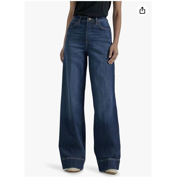 Lee Womens Legendary High Rise Trouser Jeans Size 14 Long Denim Jeans