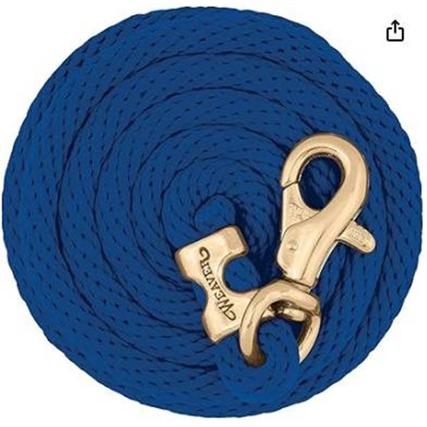 Weaver 10′ Poly Lead Rope with Brass Snap, Navy