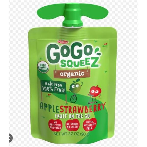 GoGo Squeez Organic Fruit Sauce, 24 Pouches Assorted Flavors, 2.16 kg