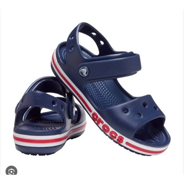 Blue Crocs Sandals with Adjustable Strap, Size 11