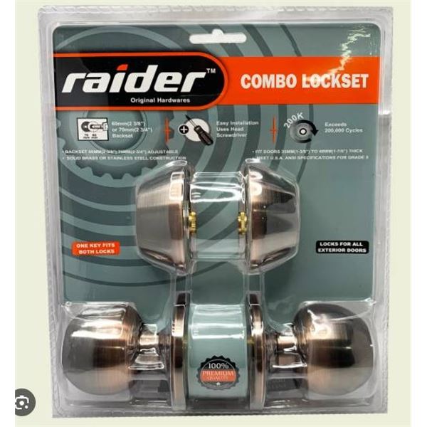 Raider Combo Lockset with 2 Knob Styles, Model 81001