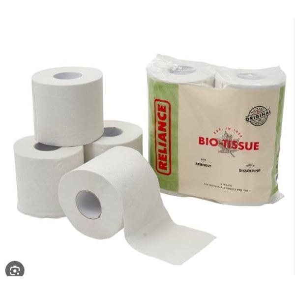 Reliance Bio Tissue Double-Ply Toilet Paper Pack 4 rolls