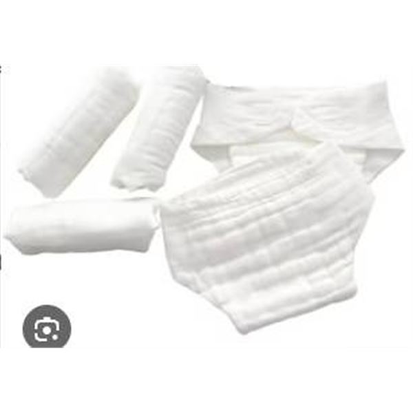 Lot of 10 Cloth Newborn Diapers in White
