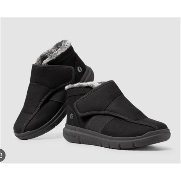 FitVille EasyTop Diabetic Boots WRDBVB1BKT8EW, Women’s US 8.5 W, Black