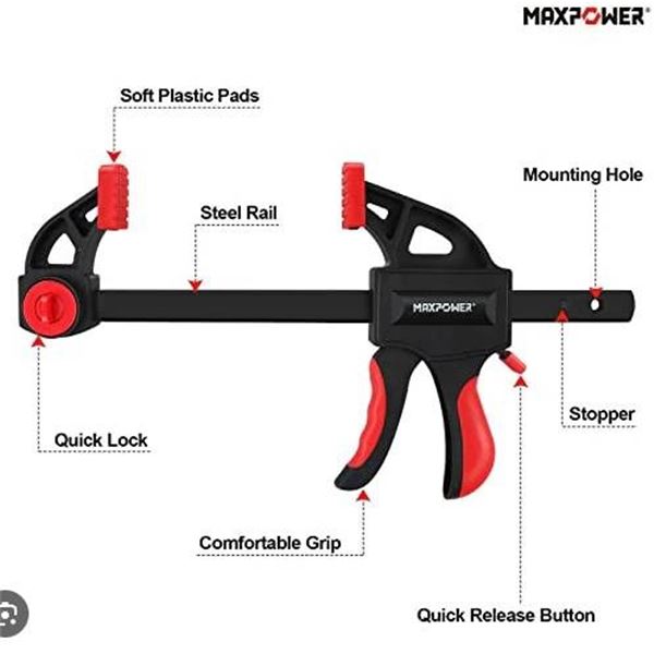 Maxpower Quick Release Bar Clamp M30790 with 6-inch Jaw Capacity