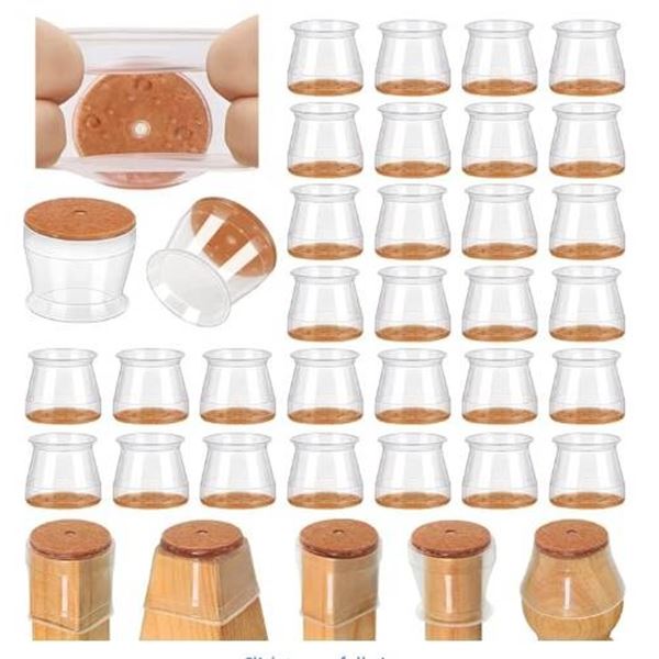 Furniture Leg Floor Protectors, 32 Pieces, Fits 1.3-2 Inches