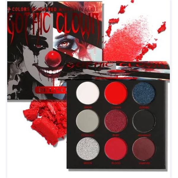 De’Lanci Gothic Clown Makeup Palette with 9 Colors, Net Weight 15.8 g