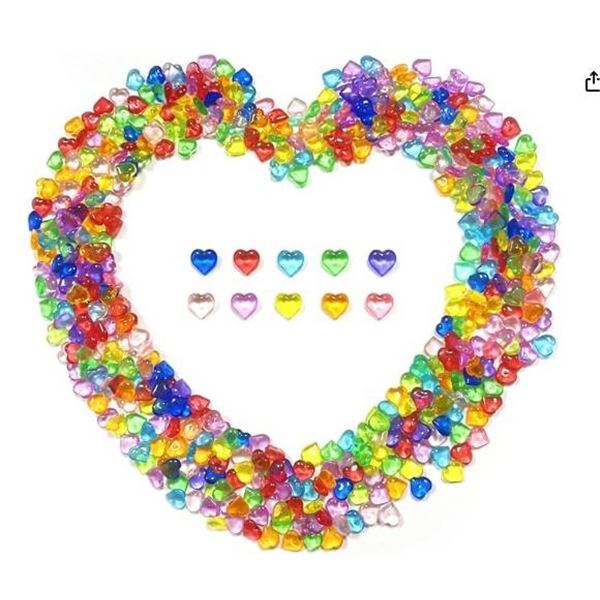 Acrylic Heart, 450 PCS Mini Colorful Heart Shape Decoration for Vase Filler, Photography Props