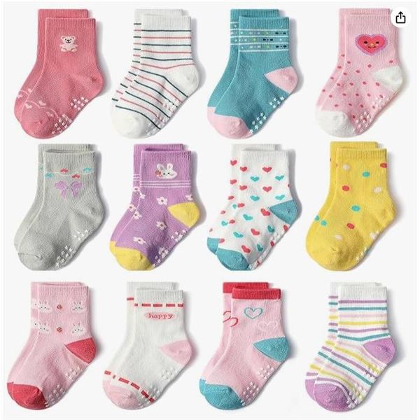 SkiBeau Toddler Socks for 6–12 Months, 12 pair