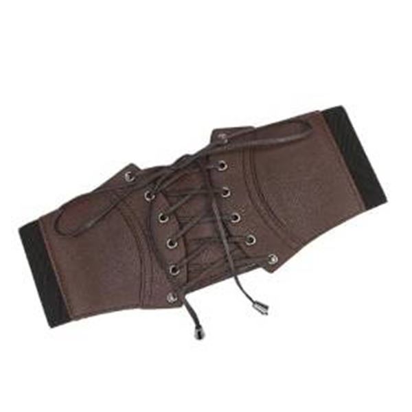 2-Pack Women’s Elastic Corset Belts, Brown, Coffee, 75cm