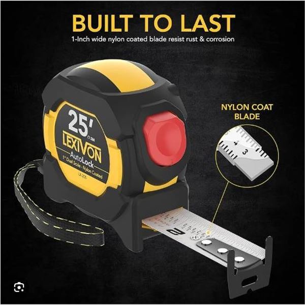 Lexvion LX-203 25Ft/7.5M Autolock Tape Measure with Fractional Scale