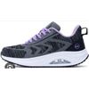 Image 1 : Gray and Purple Lace-Up Athletic Sneakers, Size US W10