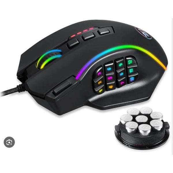 Redragon Azzinoth M901-RGB Gaming Mouse with 18,000 DPI and 19 Programmable Buttons