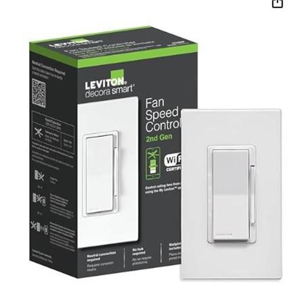 Leviton Decora Smart Fan Speed Controller 2nd Gen Wi-Fi Certified