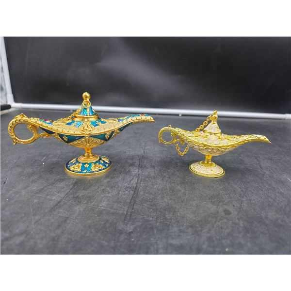 LOT OF 2 –  Metallic Lamp With Display Case