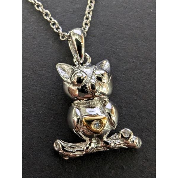 $65, SILVER(4.28g), DIAMOND "FIRST LABEL" (0.005ct)NECKLACE 16", retail value $65