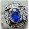 Image 2 : $440, SILVER(6.24g), SAPPHIRE (1ct)RING, size , retail value $440, ring resizeable for $50