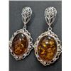 Image 4 : $500, SILVER(10.8g), AMBER EARRING, retail value $500