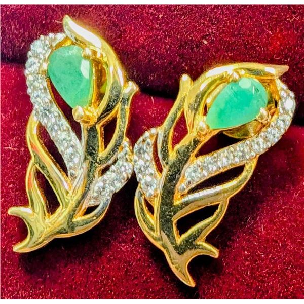 $180, SILVER(2.9g), EMERALD (0.6ct)EARRING, retail value $180