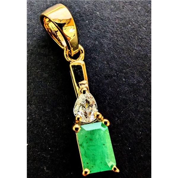 $100, SILVER(1.08g), EMERALD  (0.7ct)PENDANT, retail value $100