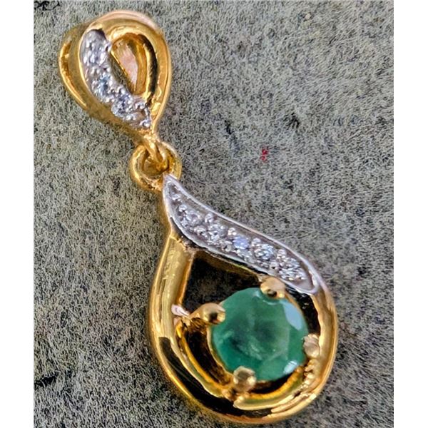 $140, SILVER EMERALD (0.35ct) PENDANT, retail value $140