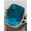 Image 1 : $400 Silver Swiss Blue Quartz 12.6G 9.2Ct Ring