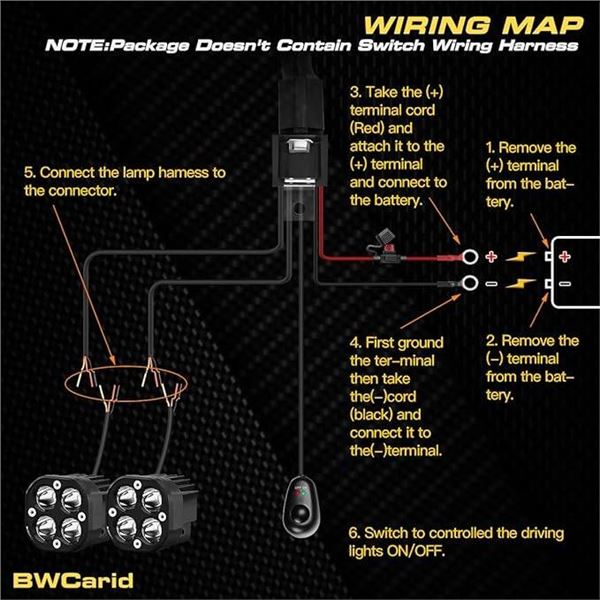 TCA-V3CK-W Wiring Harness for 4 Light Flood Lights