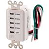 Image 1 : LOT OF 3 Indoor In-Wall Timer, 10m/20m/30m/60m/OFF, 120Vac 60Hz