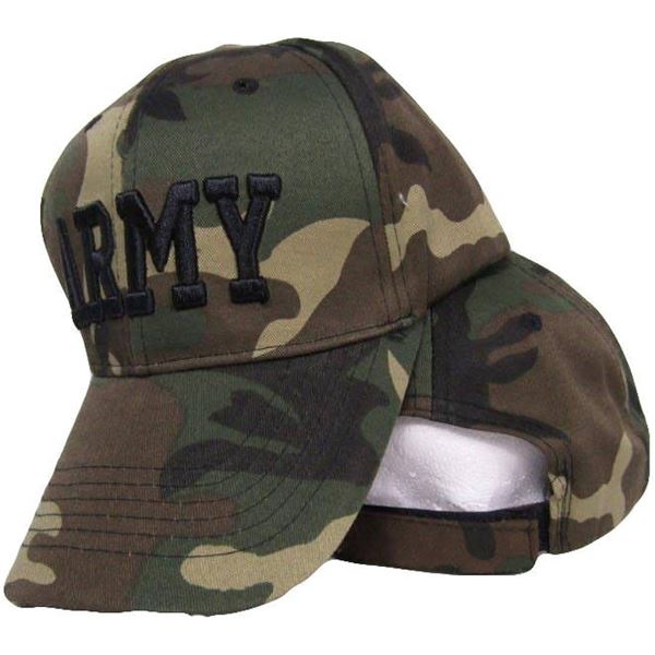 Camouflage Army Baseball Cap With Embroidered Lettering