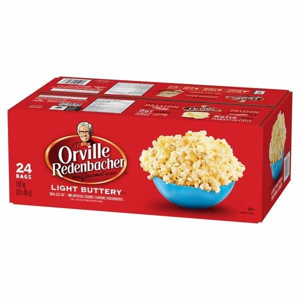 Orville Redenbacher’s Light Buttery Flavor Popcorn, 24 Bags, 1.92 kg