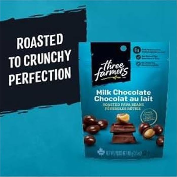 Three Farmers Fava Beans Milk Chocolate 6 x 100g CAN Product