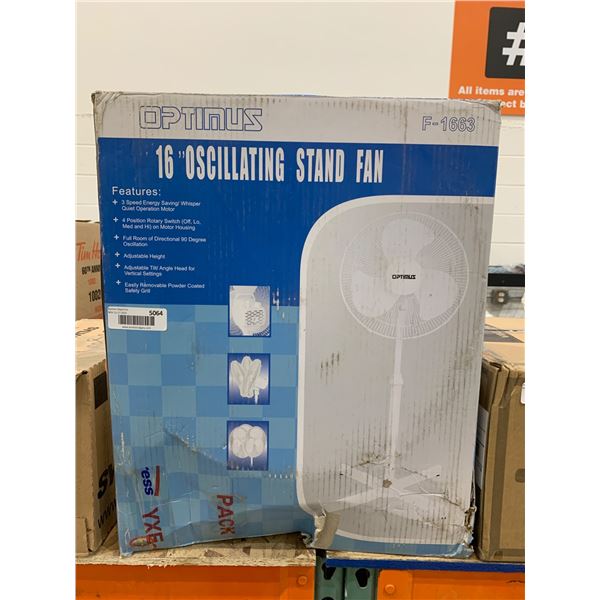 Optimus 16-Inch Oscillating Stand Fan Model F-1683