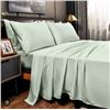 Image 1 : Comfy Bamboo World 8800 Gold Series Queen Sheet Set, 4 Pieces – Mint Green
