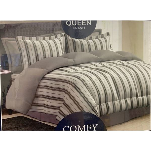 Queen-Size Comfy Bamboo World Graham Comforter Set, 7 Pieces