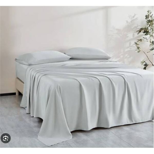 Comfy Bamboo World 9900 Series 4-Piece King Sheet Set in Gray