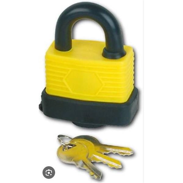 Shopmaster 1.5-inch Laminated Steel Padlocks, Weather Resistant, 2-Pack