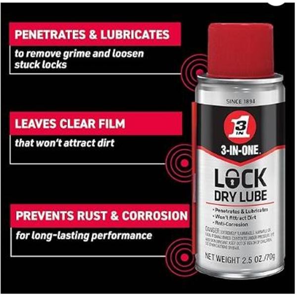 3-In-One Lock Dry Lube, 12×70 g