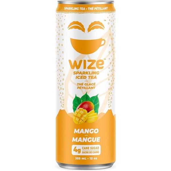 Wize Iced Tea Sparkling Mango, 12 x 355mL