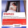 Image 1 : Staples Ultra Premium Photo Paper, Satin Finish, 8.5 x 11 Inches, 50 Sheets LOT OF 2