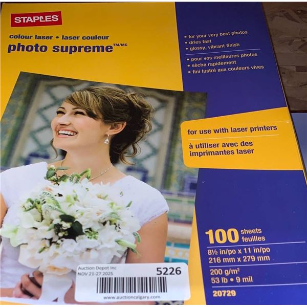 Staples Photo Supreme Paper 8.5 x 11, 100 Sheets LOT OF 2