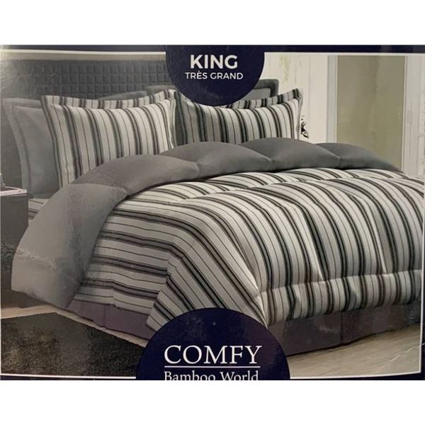 Comfy Bamboo Verde Graham Comforter Set King Size