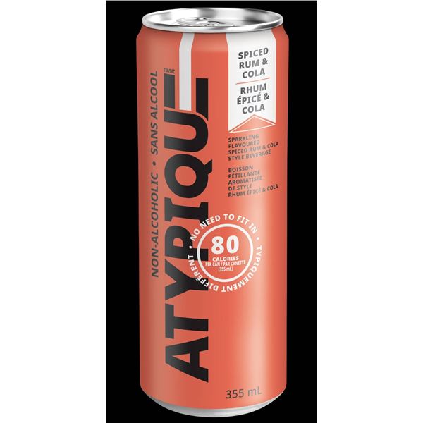Atypique Non-Alcoholic Spiced Rum and Cola, 24 x 355 mL Cans
