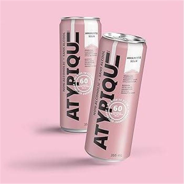Atypique Non-Alcoholic Amaretto Sour, 24 x 355 mL Cans