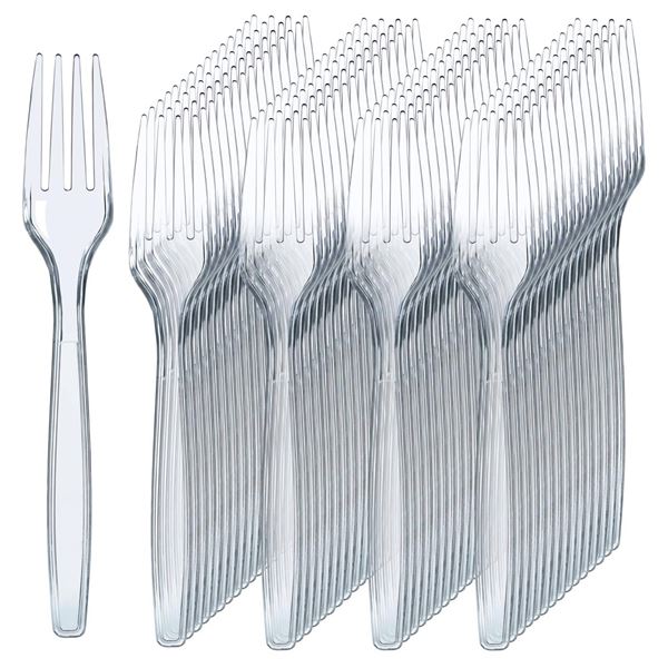 Prestee Clear Plastic Forks with SKU 114200 – 300 x 6