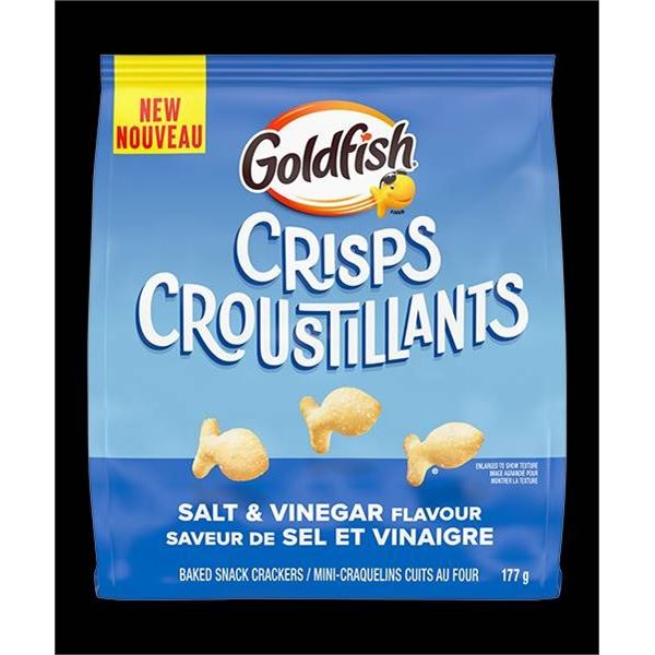 Goldfish Crisps Croustillants Salt & Vinegar Flavour, 14 x 177g Bag
